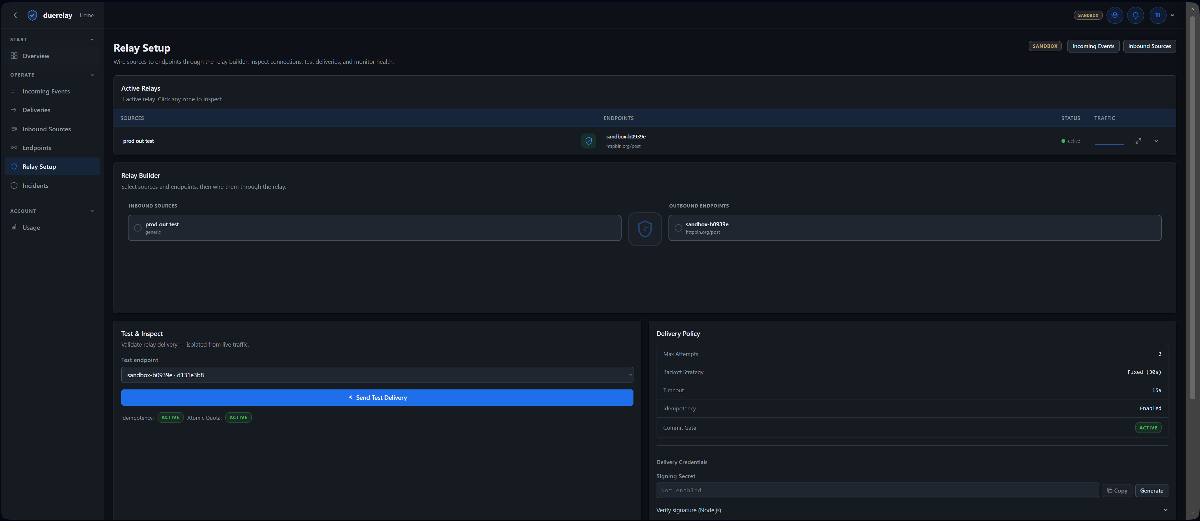 Sandbox proof console preview